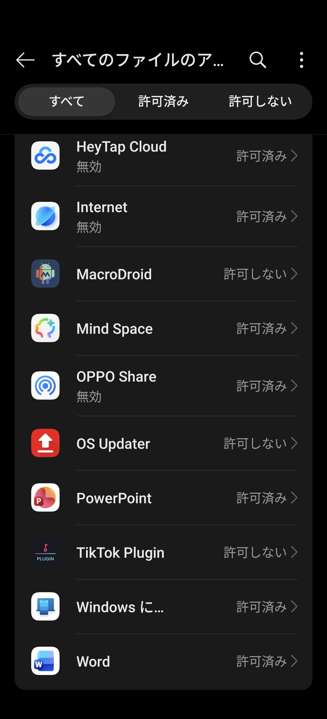 すべてのファイルへのアクセス