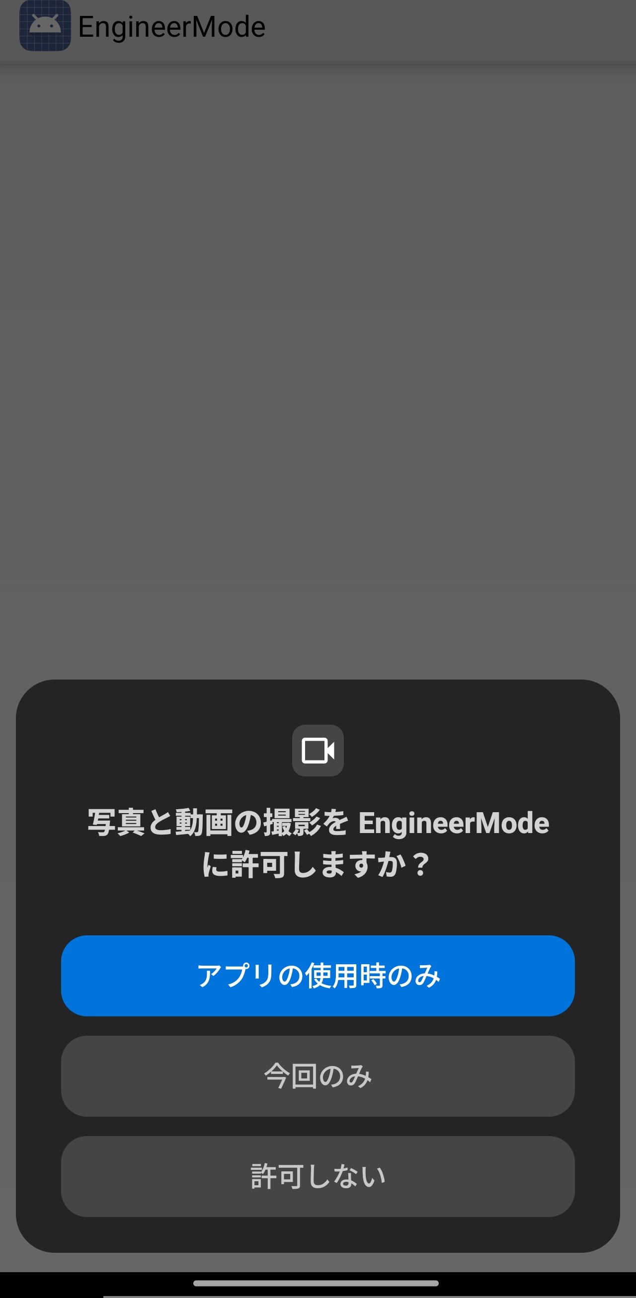 アプリの使用時のみ