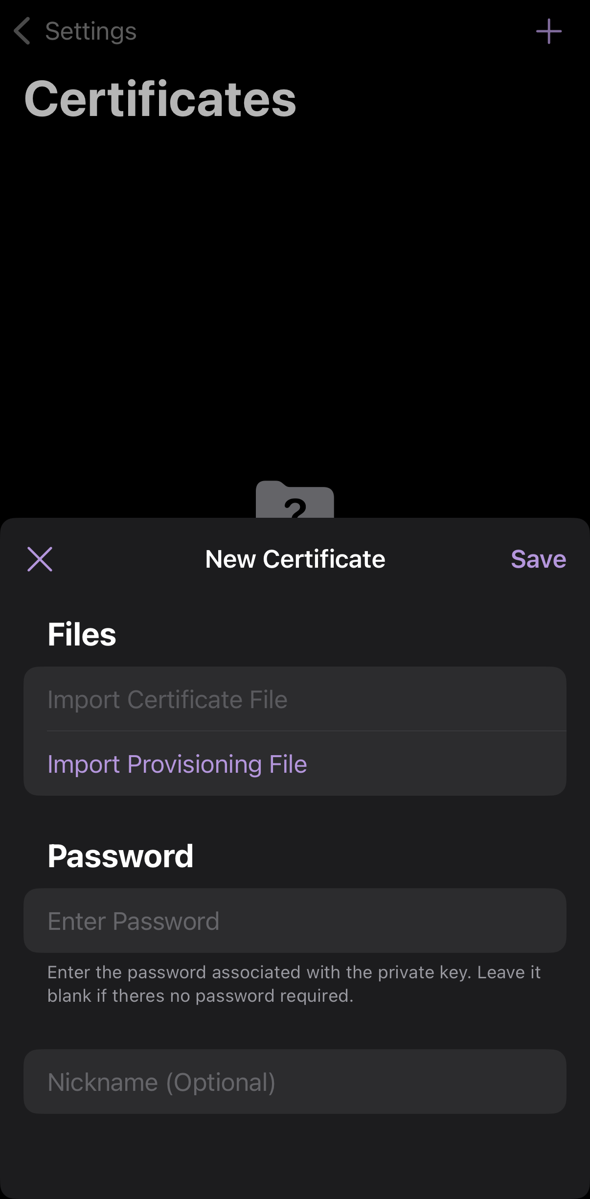Import Provisioning File