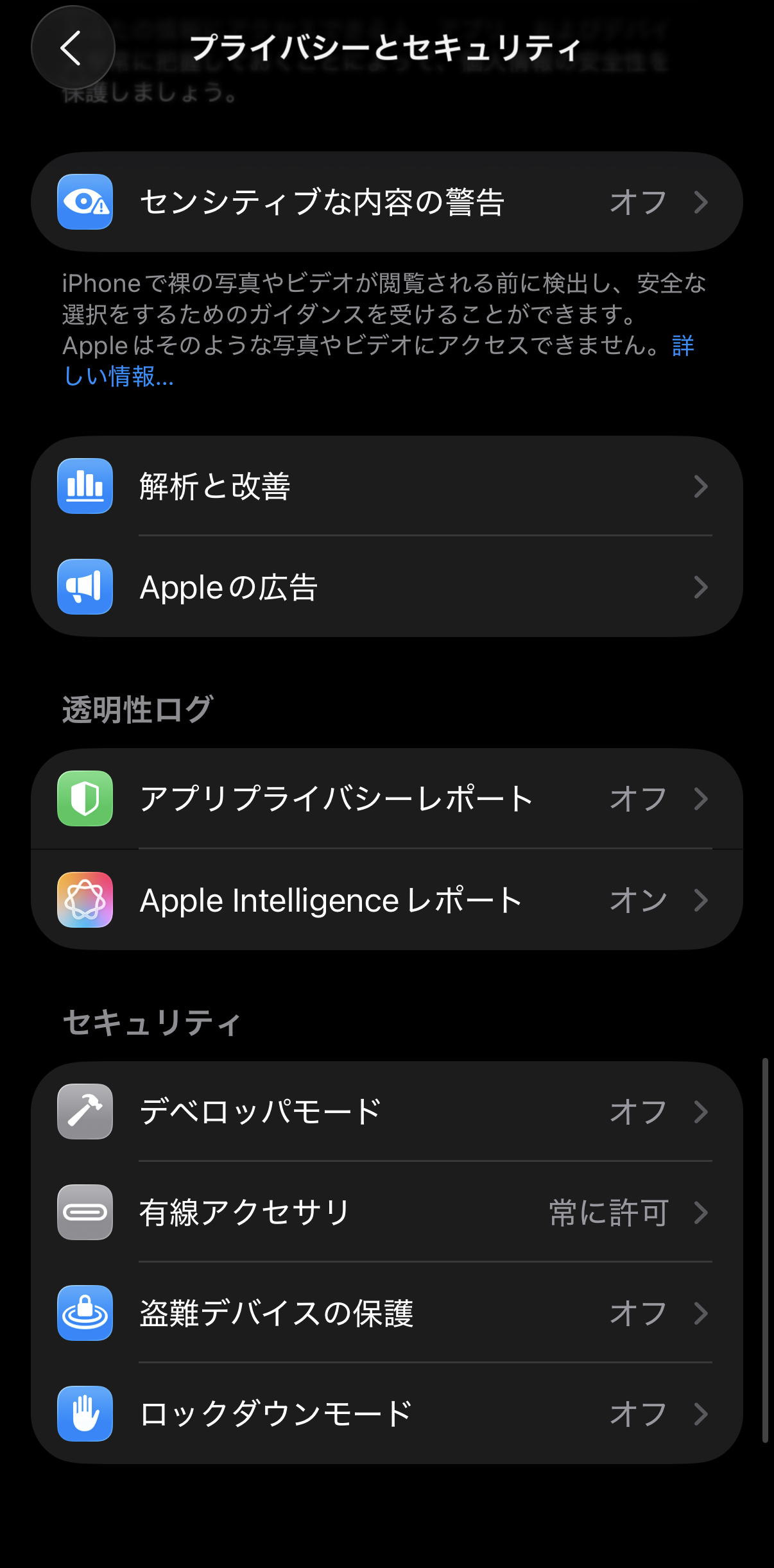 デベロッパーモード